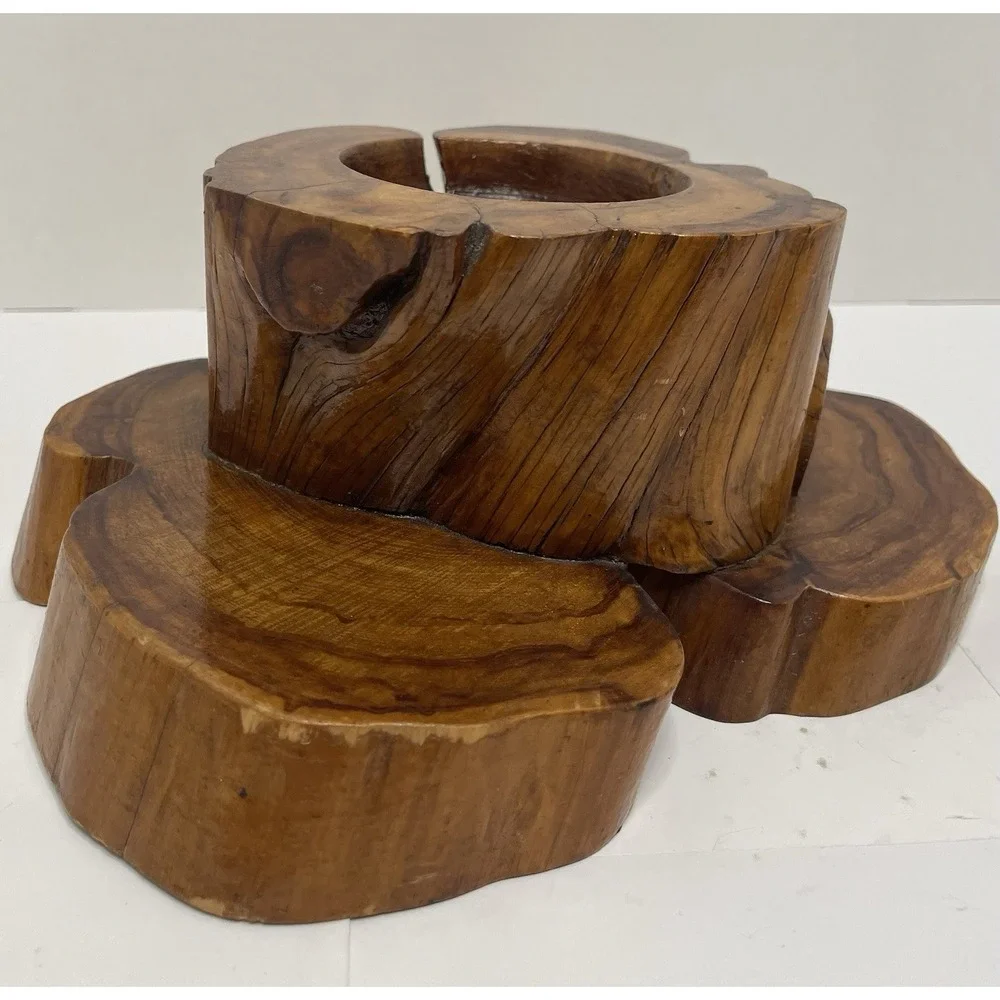 Vintage Handmade Burl Wood Candle Holder Manzanita Rustic Primitive 1970s Decor